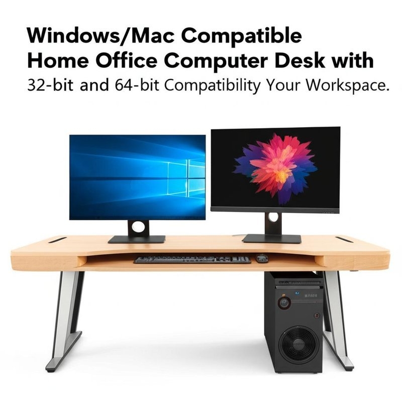 Windows/Mac Uyumlu Ev Ofis Bilgisayar Masası, 32-bit ve 64-bit Uyumluluğu ile Çalışma Alanınızı Yükseltin