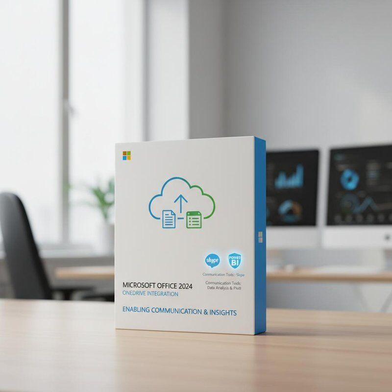 OneDrive Entegrasyonu Microsoft Office 2024 İletişim Araçları Sunmak Skype ve Veri Analizi Araçları İletişim Sağlayan Power BI
